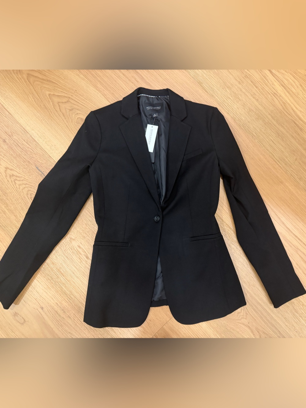 Banana Republic Black Tailored Single-Button Blazer